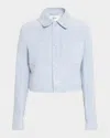 Frame The Small Suede Jacket In Blue