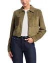 Frame The Small Suede Jacket In Green