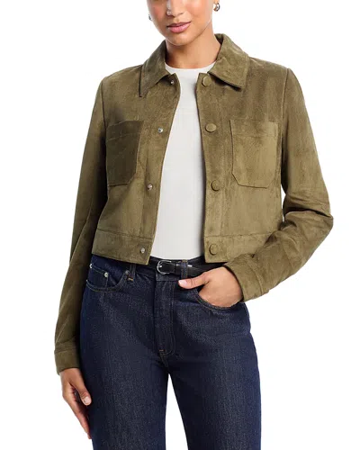 Frame The Small Suede Jacket In Green