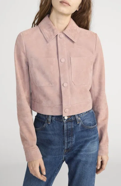 Frame The Small Suede Jacket In Pink