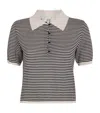 Frame Womens Cream Multi The Smart Polo Stripe Wool Knitted Shirt Xs In Black