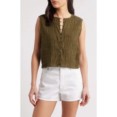 FRAME FRAME THE SMOCKED BUTTON & LOOP TANK