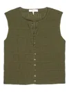 Frame The Smocked Tank Top In Green