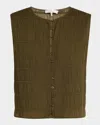 Frame The Smocked Tank Top In Juniper