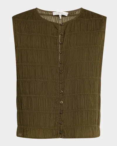 Frame The Smocked Tank Top In Juniper