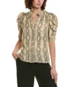 Frame Snake Gillian Short Sleeve Top In Camel Multi In Neutral