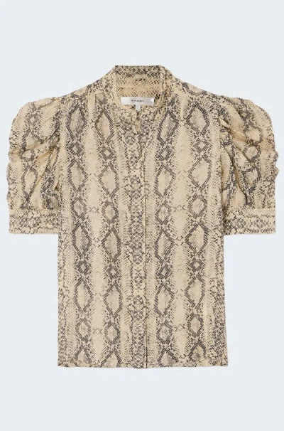 Frame The Snake Gillian Top In Camel Multi