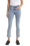 Frame The Snapped Denim Leggings In Esther