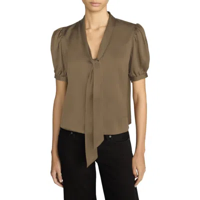 Frame The Sonnet Silk Top In Brown