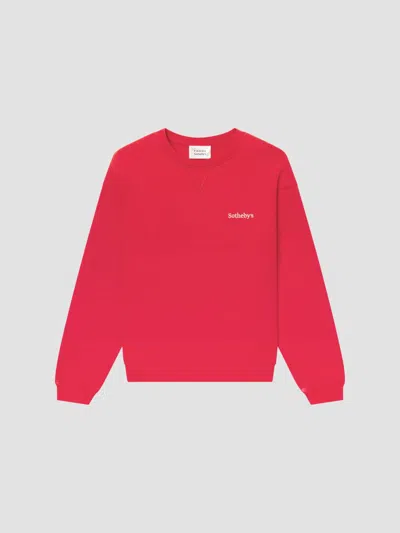 Frame The Sotheby's Crewneck Sweatshirt In Red Washed