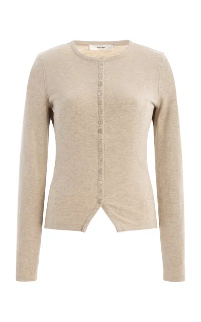 Frame The Splay Ribbed Knit Top In Neutral