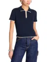 Frame Womens The Sport Short-sleeves Cotton-knit Polo Shirt Navy Multi In Navy Multi