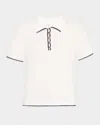 Frame The Sport Tipped Cotton Polo In Cream Multi