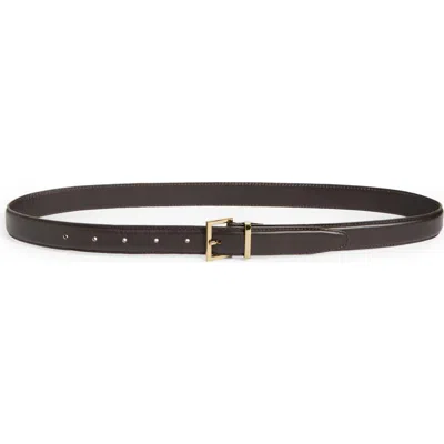 Frame The Square Buckle Leather Belt In Black