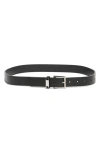 Frame The Square Buckle Suede Belt In Black