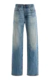 Frame The Stack Rigid High-rise Straight-leg Jeans In Blue