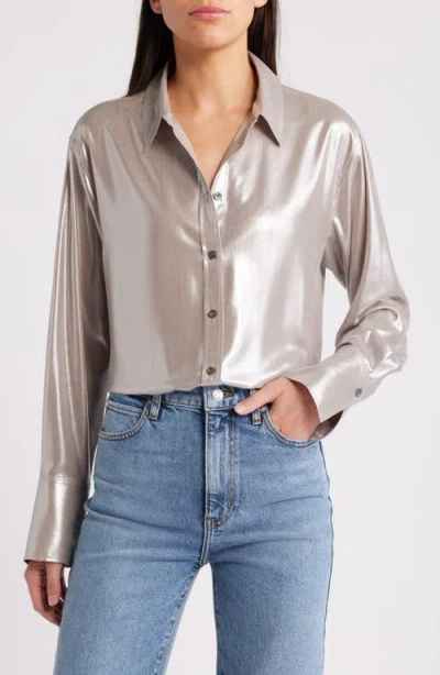 Frame The Standard Shirt Silver Lame