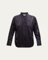 Frame The Standard Shirt In Navy Stripe Multi