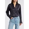 Frame The Standard Shirt In Navy Multi Stripe