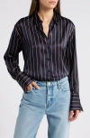 Frame The Standard Shirt In Navy Multi Stripe