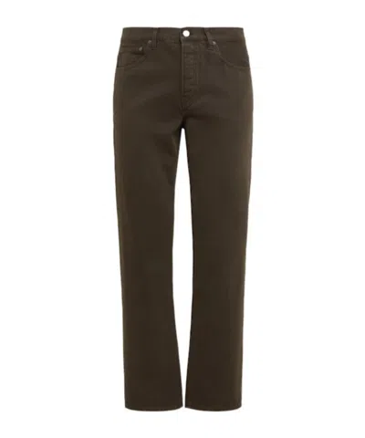 Frame The Straight Cotton Denim Jeans In Brown