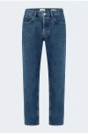 Frame Mellow Mid Rise Ankle Length Jeans In Elixir Raw After In Blue