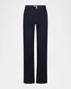 Frame High-waisted Straight Leg Jeans In Blue