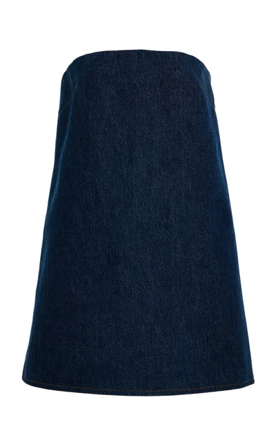 FRAME THE STRAPLESS DENIM MINI DRESS