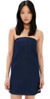 Frame Strapless Denim Mini Dress In Acquaintance