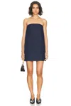 Frame Strapless Denim Mini Dress In Acquaintance