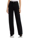 Frame The Streamline High Rise Straight Leg Jeans In Sutro In Black