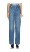 Frame Womens Swan The Streamline High-waist Straight-leg Denim Jeans In Blue