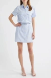Frame The Stripe Belted Safari Mini Shirtdress