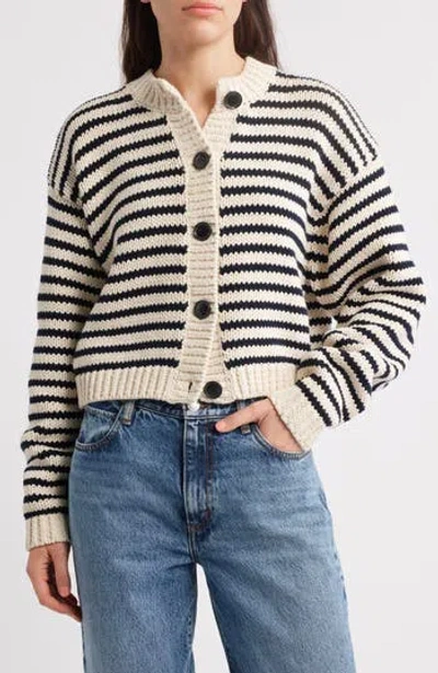 FRAME FRAME THE STRIPE CHUNKY COTTON CARDIGAN