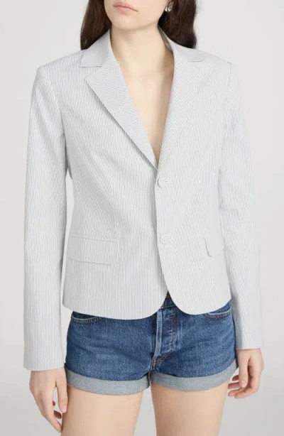 Frame The Stripe Classic Blazer In Gray
