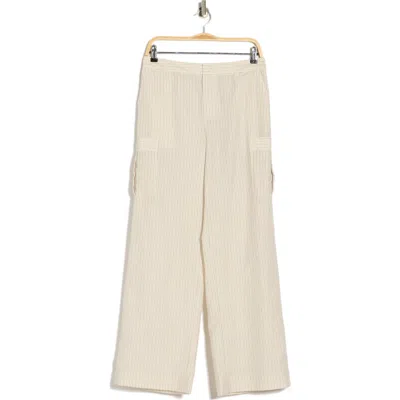 Frame The Stripe Cotton & Silk Utility Pants In Neutral