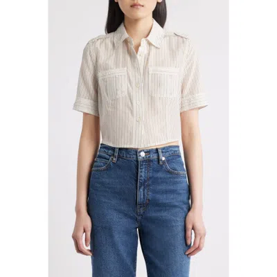 Frame The Stripe Cotton & Silk Utility Shirt