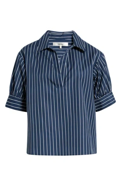 Frame The Stripe Cotton Popover Top In Multi