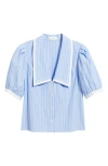 Frame The Stripe Cotton Sailor Button-up Shirt In Blue