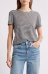 Frame The Stripe Linen Baby T-shirt In Black Multi