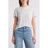 Frame The Stripe Linen Baby T-shirt In Navy Multi