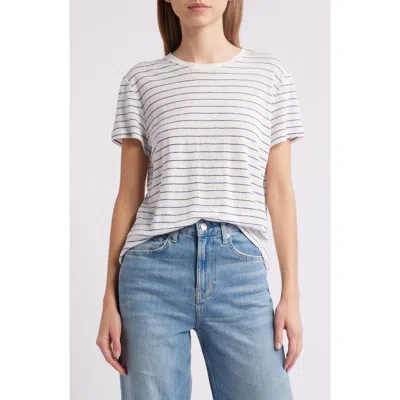 Frame The Stripe Linen Baby T-shirt In Navy Multi