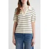 Frame The Stripe Polo Top In Multi