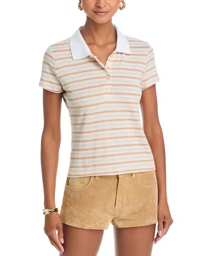 Frame The Stripe Short Sleeve Polo In White