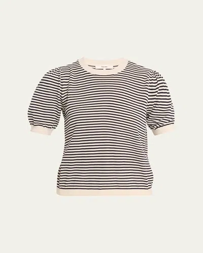 Frame The Striped Gather Sweater In Multi