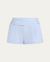Frame The Striped Harbor Shorts Venice Blue Multi In Blue