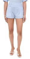 Frame The Striped Harbor Shorts Venice Blue Multi In Blue