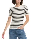 Frame The Striped Knit T-shirt In White