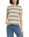 Frame The Striped Linen-blend T-shirt In Multi
