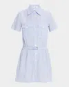 Frame The Stripe Belted Safari Mini Shirtdress